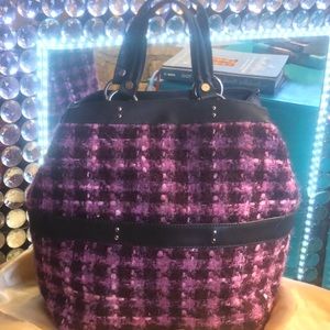 Auth Donald Pliner RomagPurple Wool Satchel